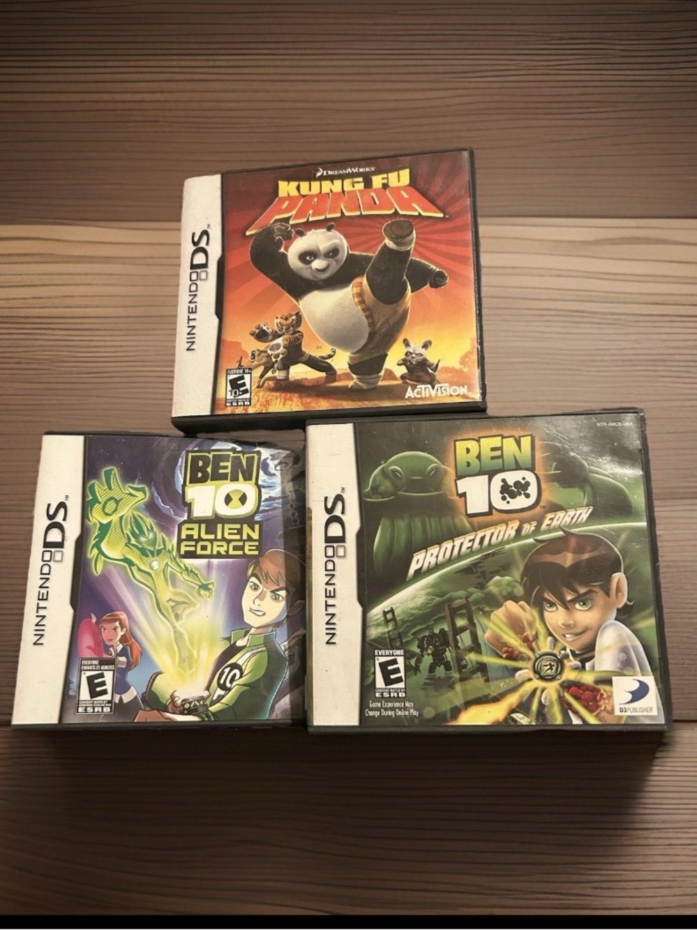 2 Ben 10 Games Protector of Earth & Alien Force + Kung Fu Panda (Nintendo DS)